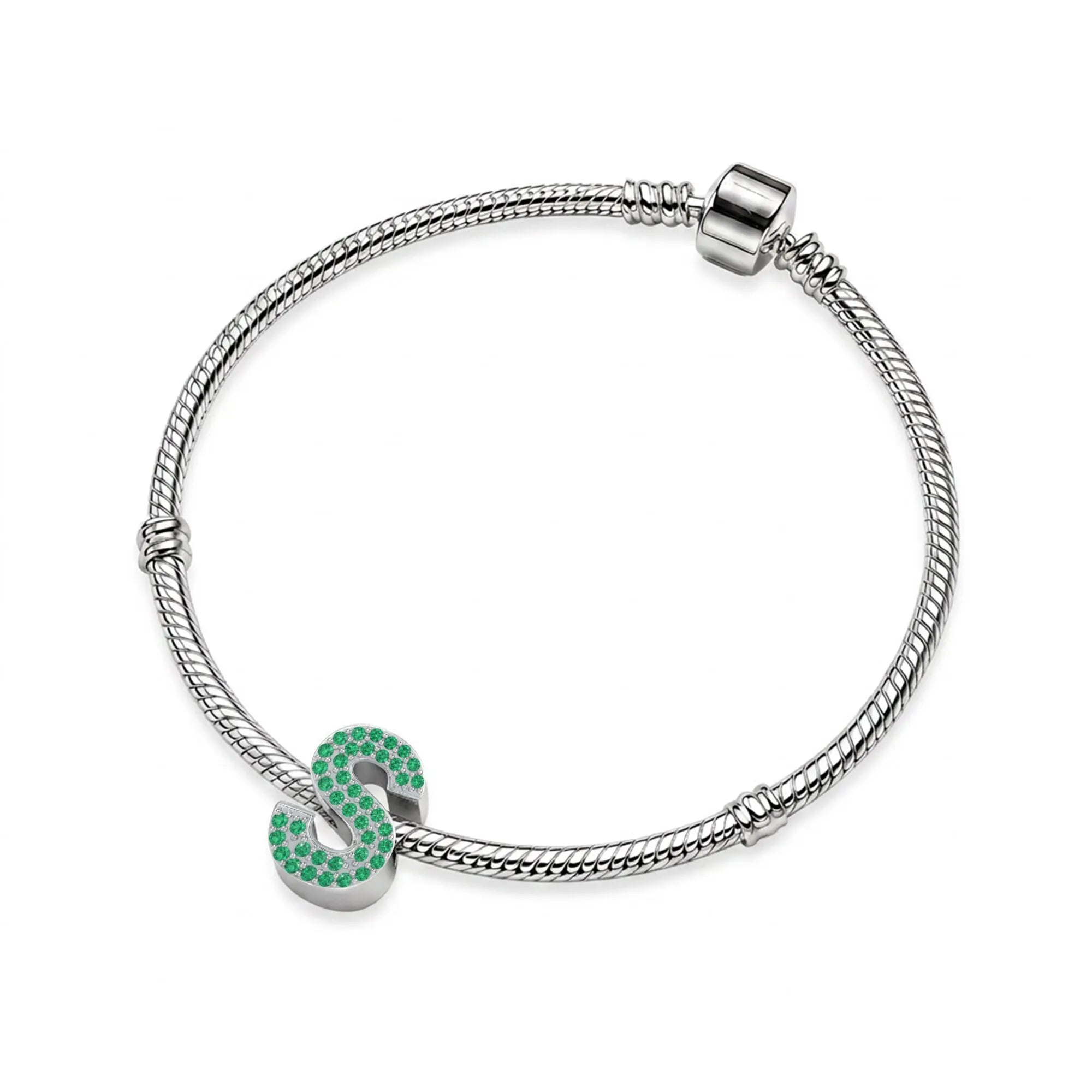 Green Letter S Charm