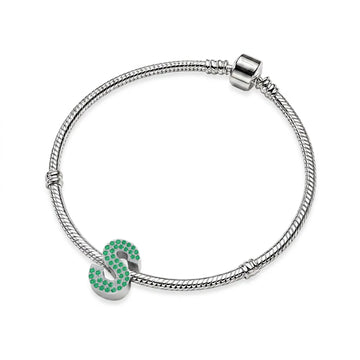 Green Letter S Charm
