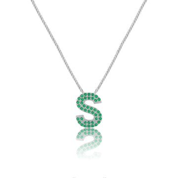 Green Letter S Charm