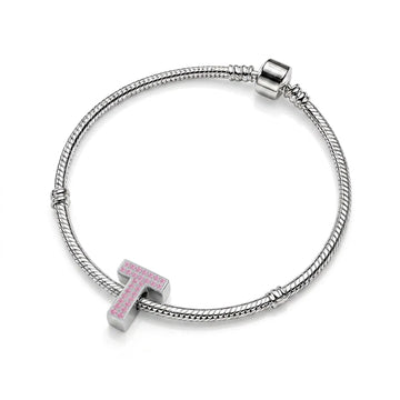 Pink Letter T / Tau Charm