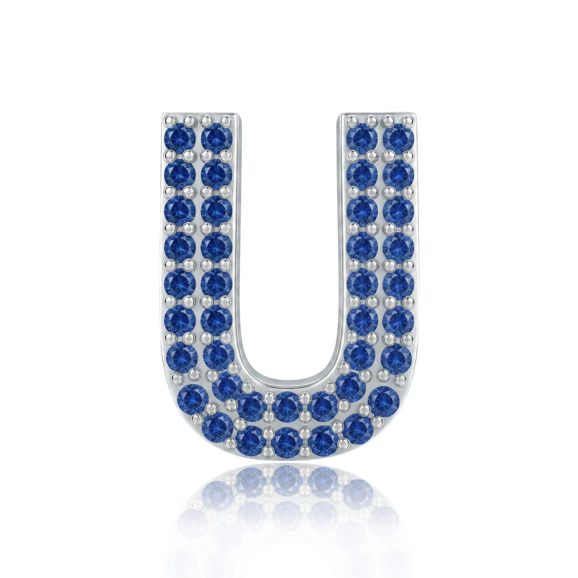 Blue Letter U Charm