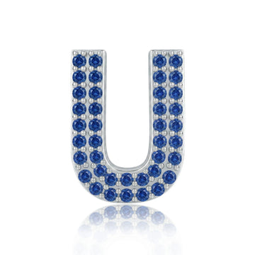 Blue Letter U Charm