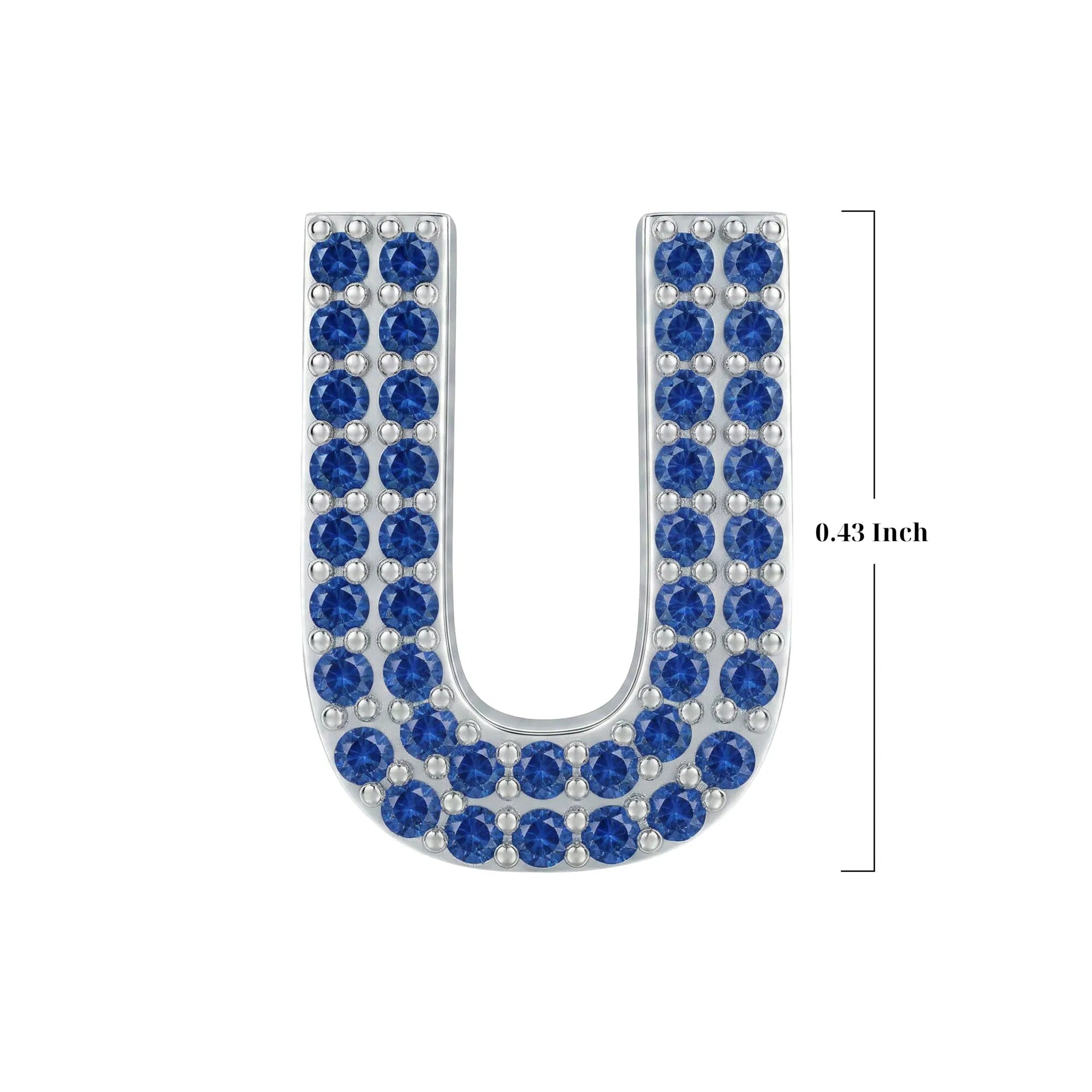 Blue Letter U Charm
