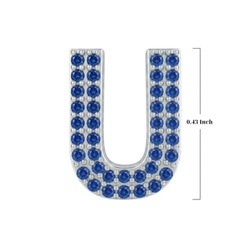 Blue Letter U Charm