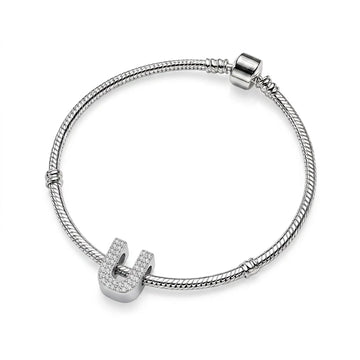 Silver Letter U Charm