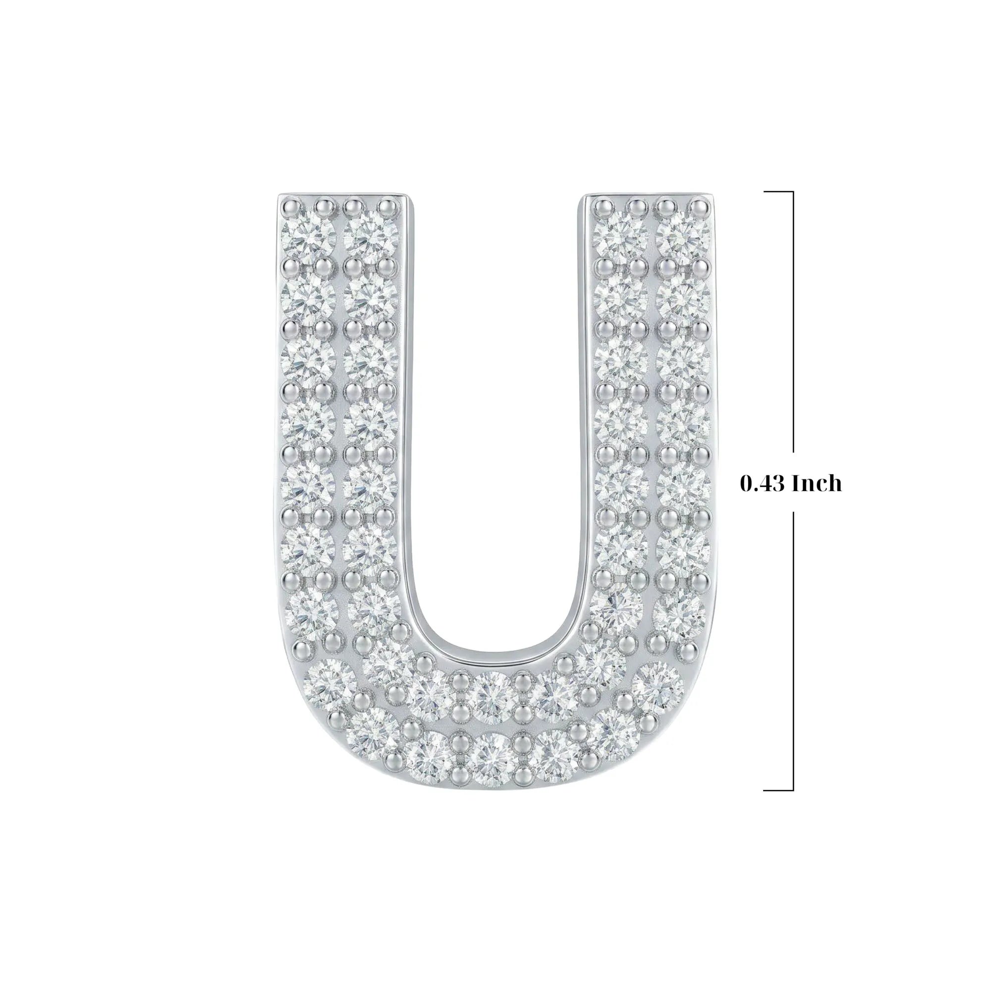 Silver Letter U Charm