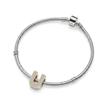 Gold Letter U Charm