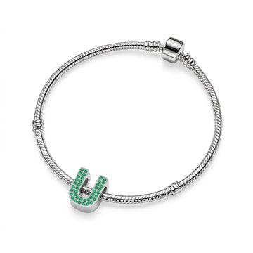 Green Letter U Charm