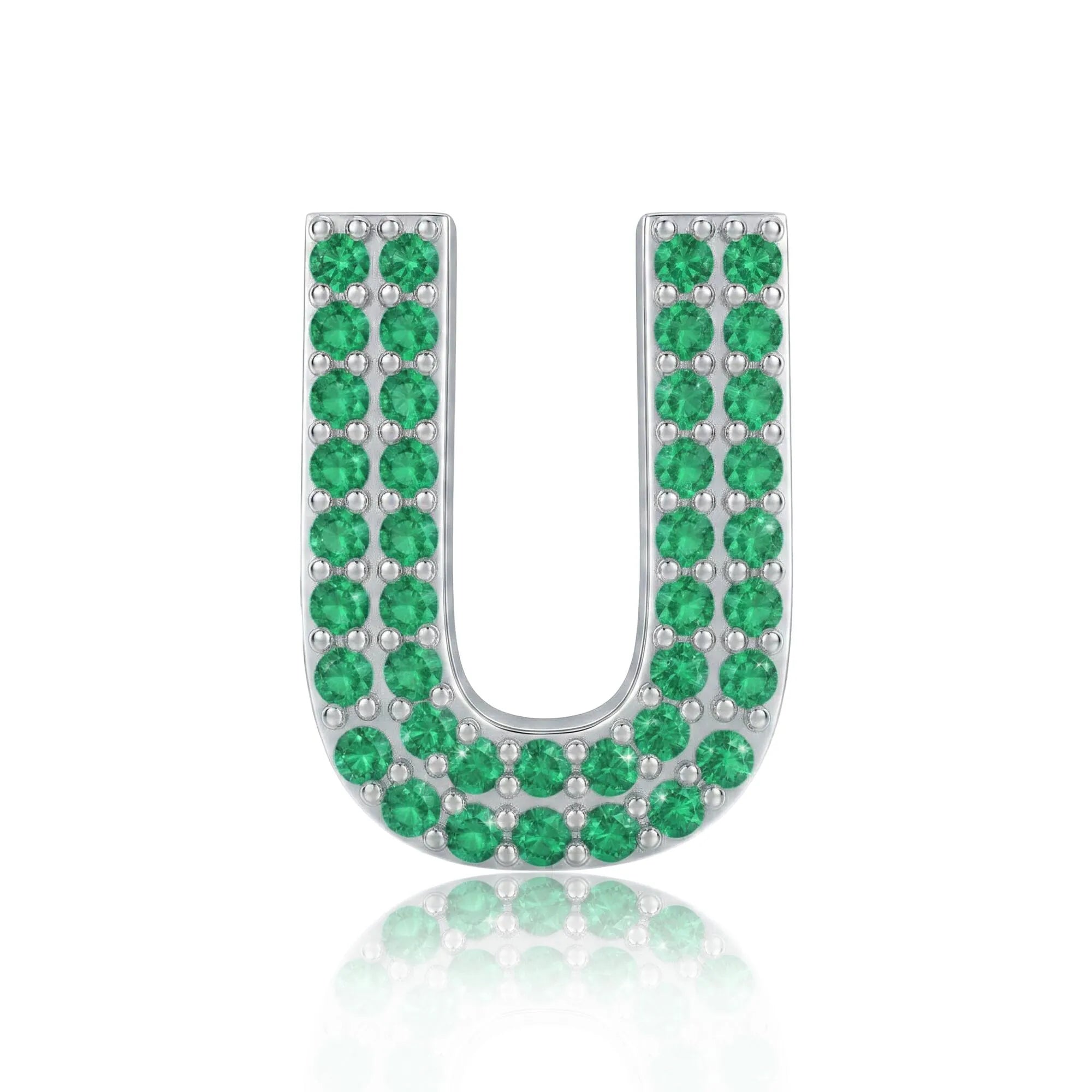 Green Letter U Charm