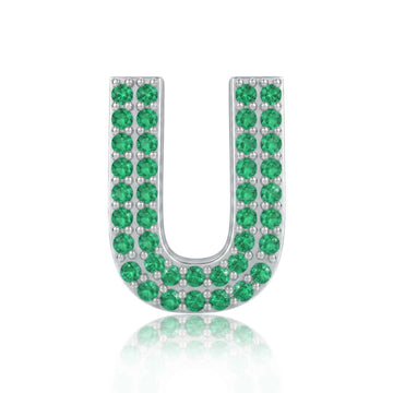 Green Letter U Charm