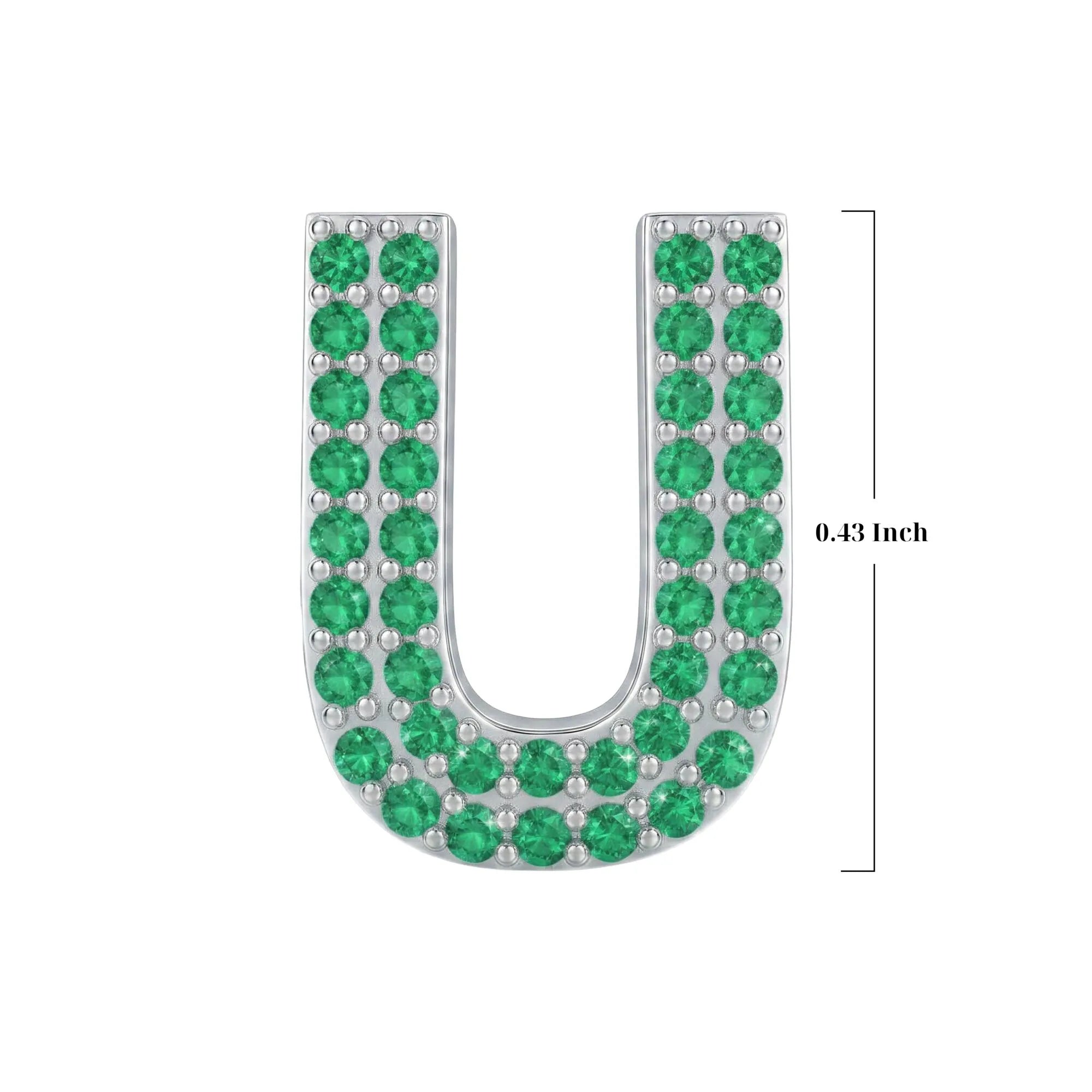 Green Letter U Charm