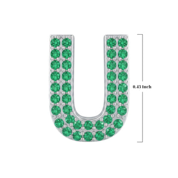 Green Letter U Charm
