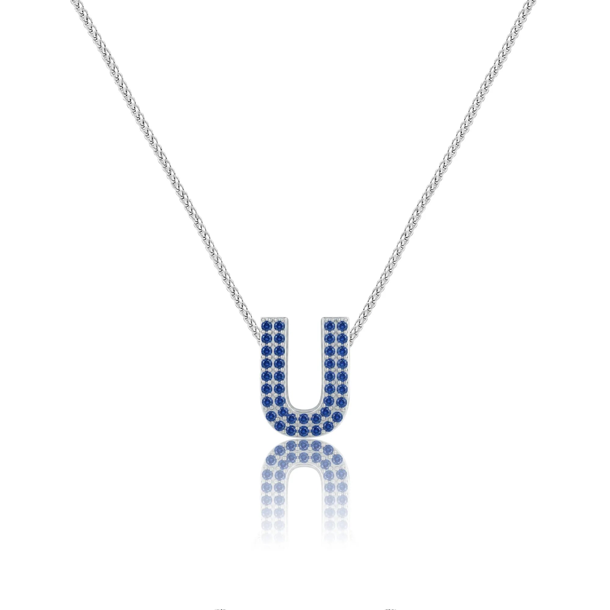 Blue Letter U Charm