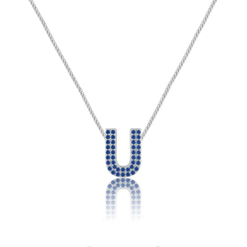 Blue Letter U Charm