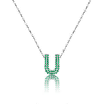 Green Letter U Charm