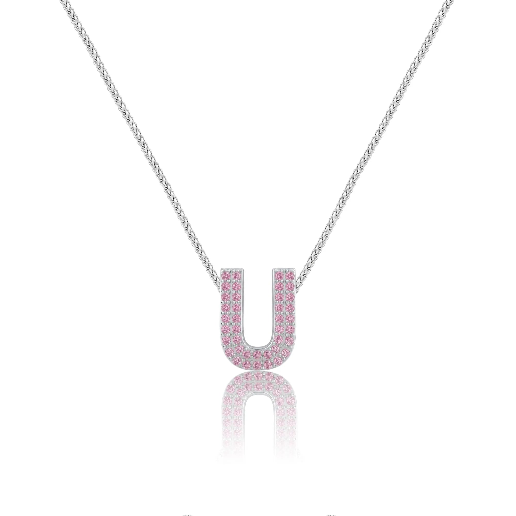 Pink Letter U Charm