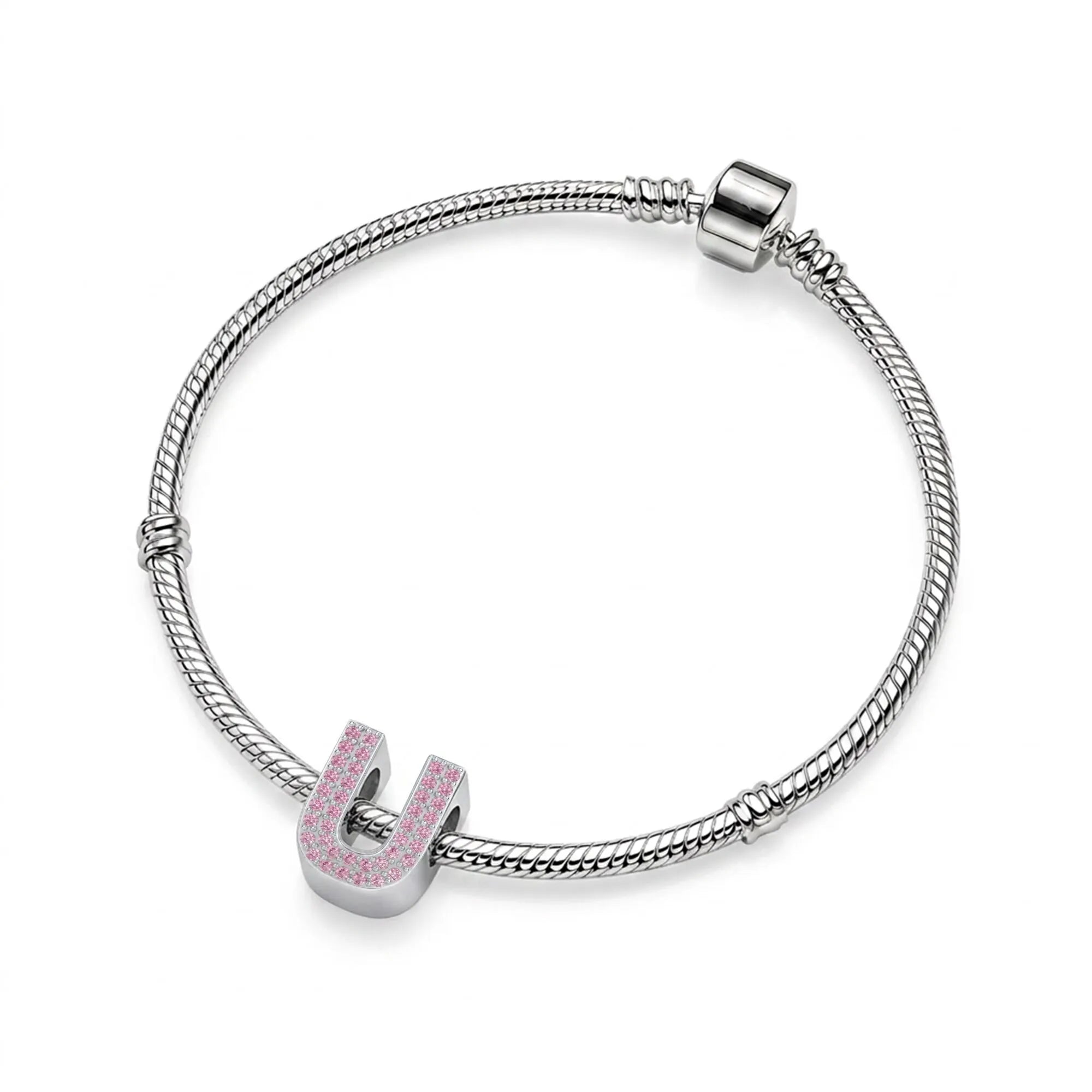 Pink Letter U Charm