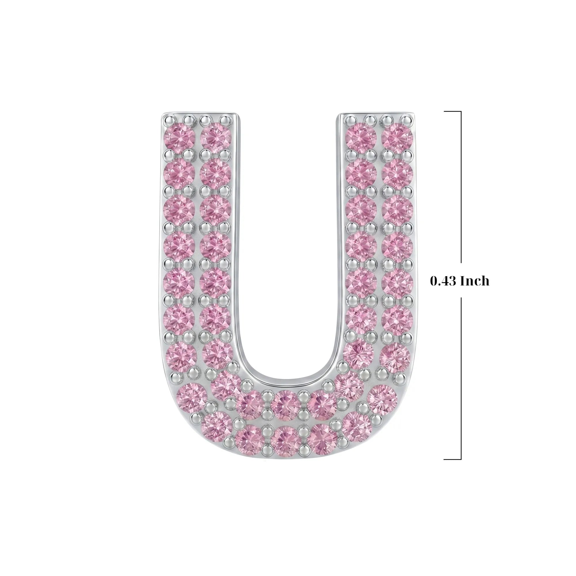 Pink Letter U Charm