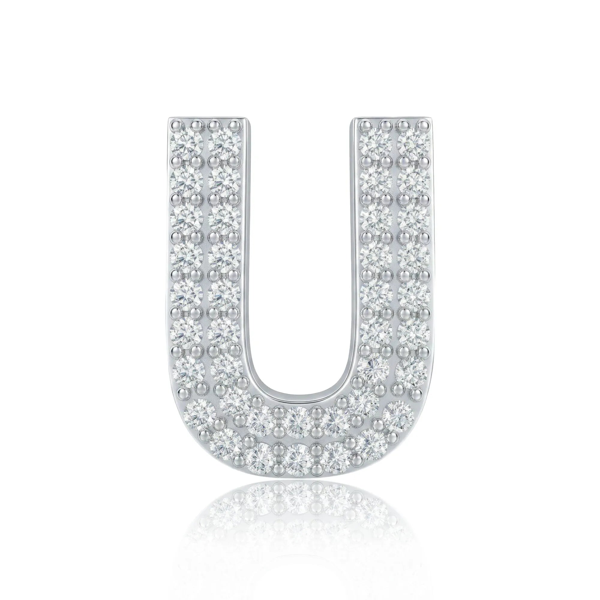 Silver Letter U Charm