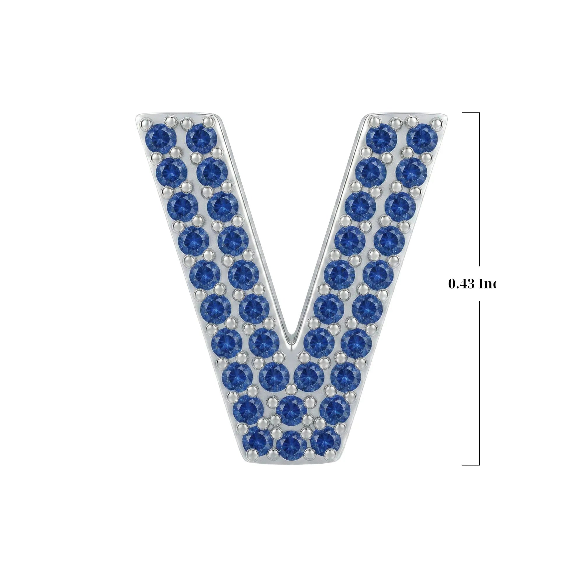 Blue Letter V Charm