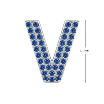 Blue Letter V Charm