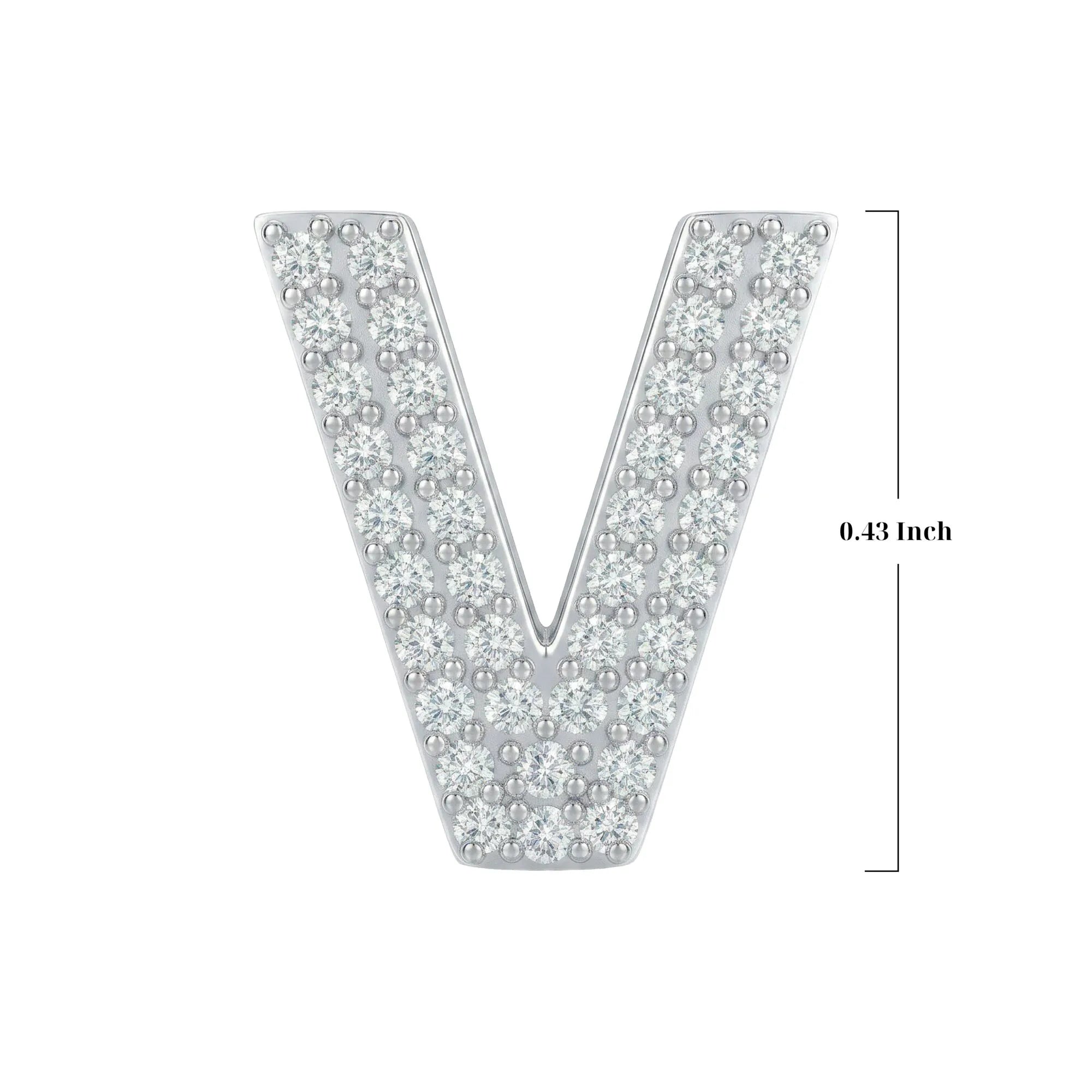 Silver Letter V Charm