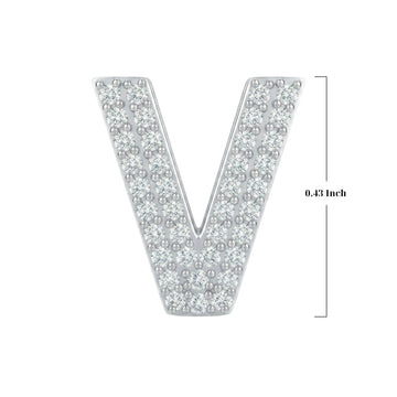 Silver Letter V Charm