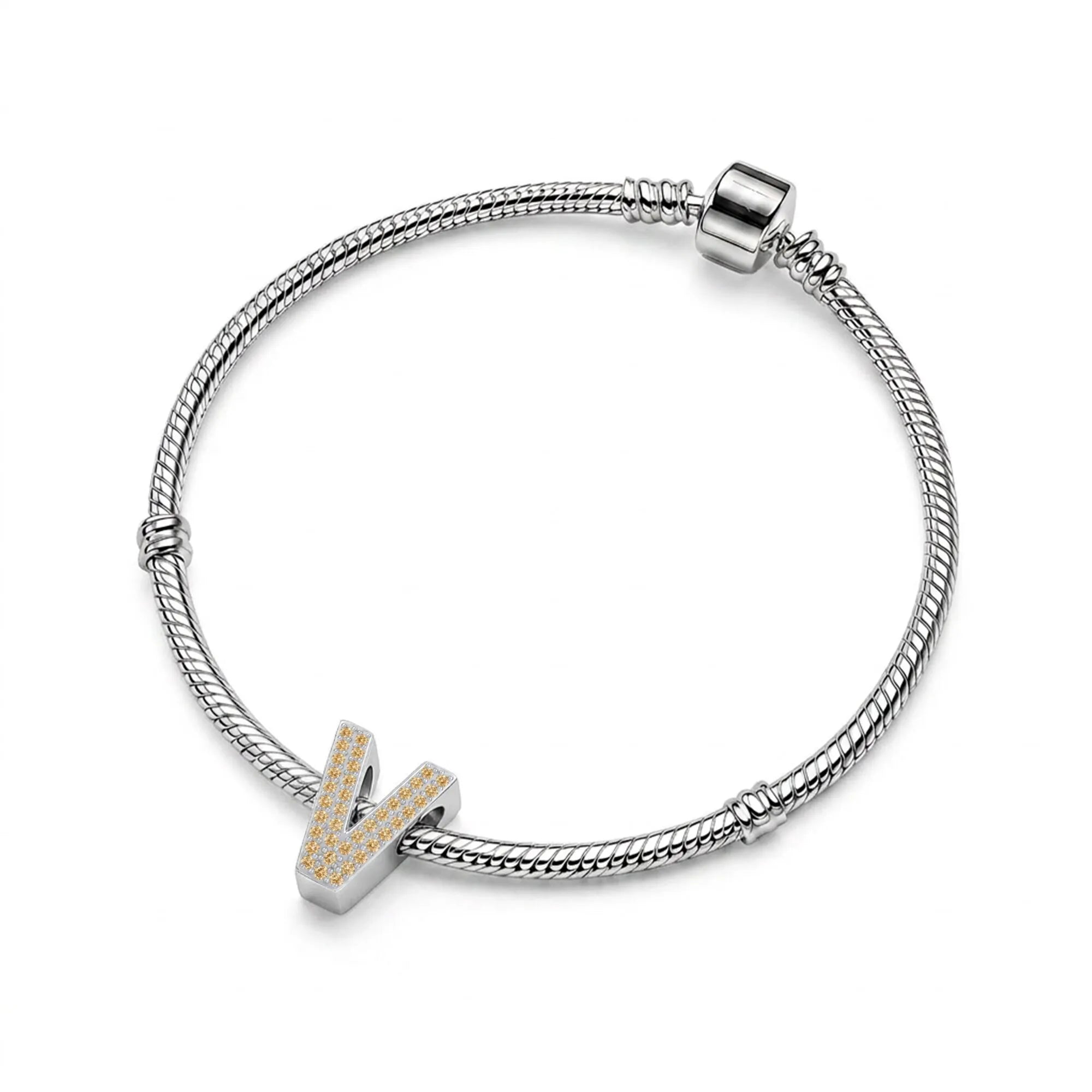 Gold Letter V Charm
