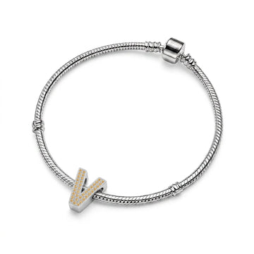 Gold Letter V Charm