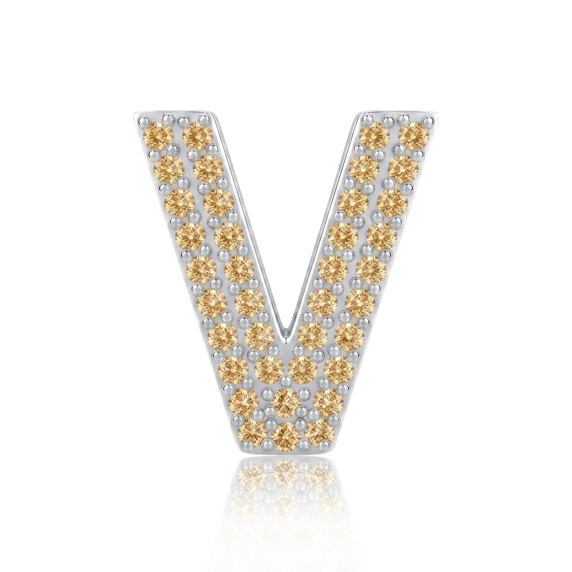 Gold Letter V Charm