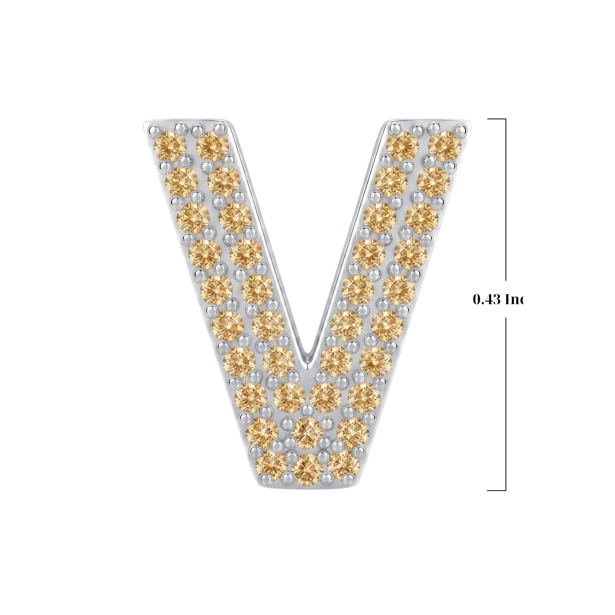 Gold Letter V Charm