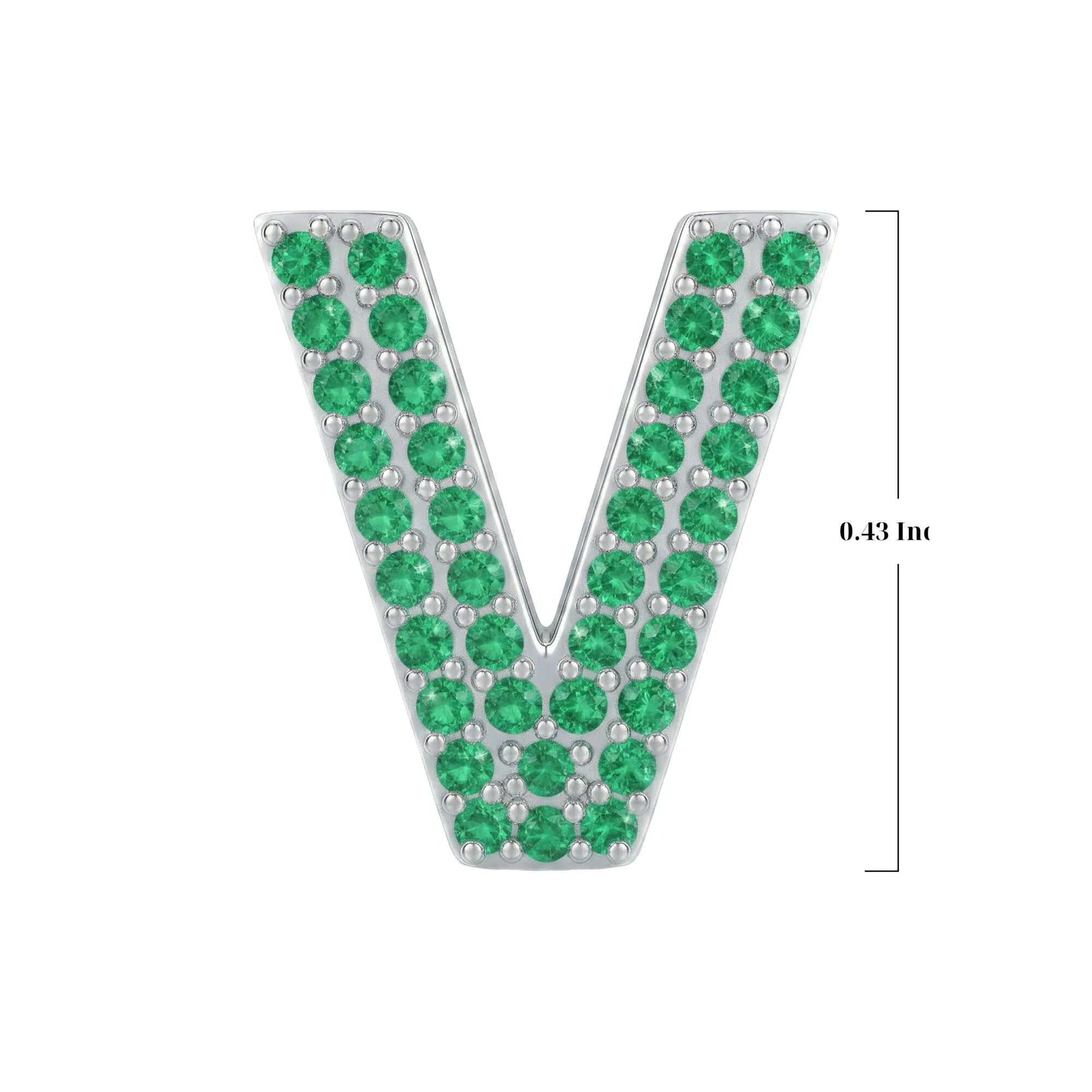 Green Letter V Charm