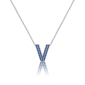 Blue Letter V Charm