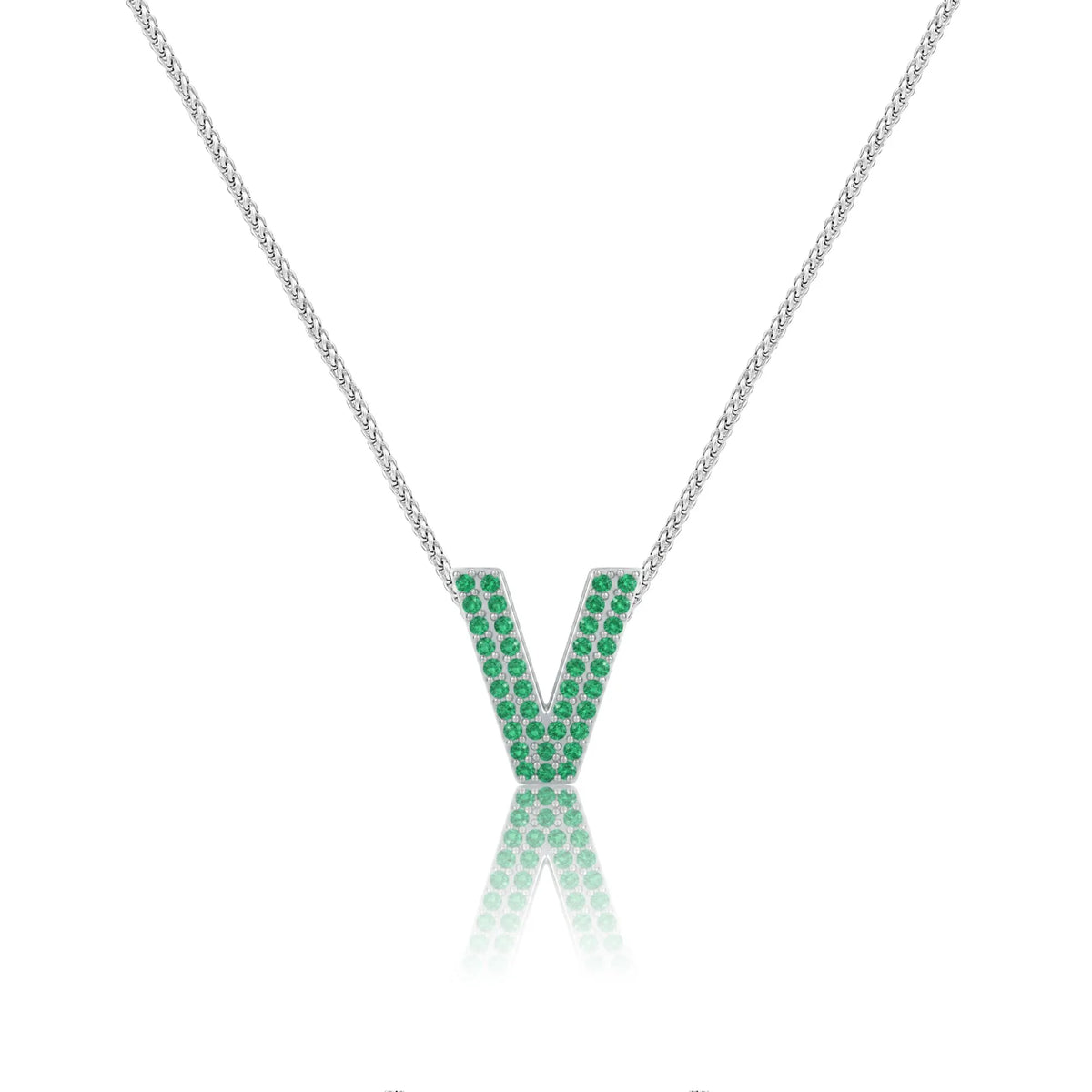Green Letter V Charm