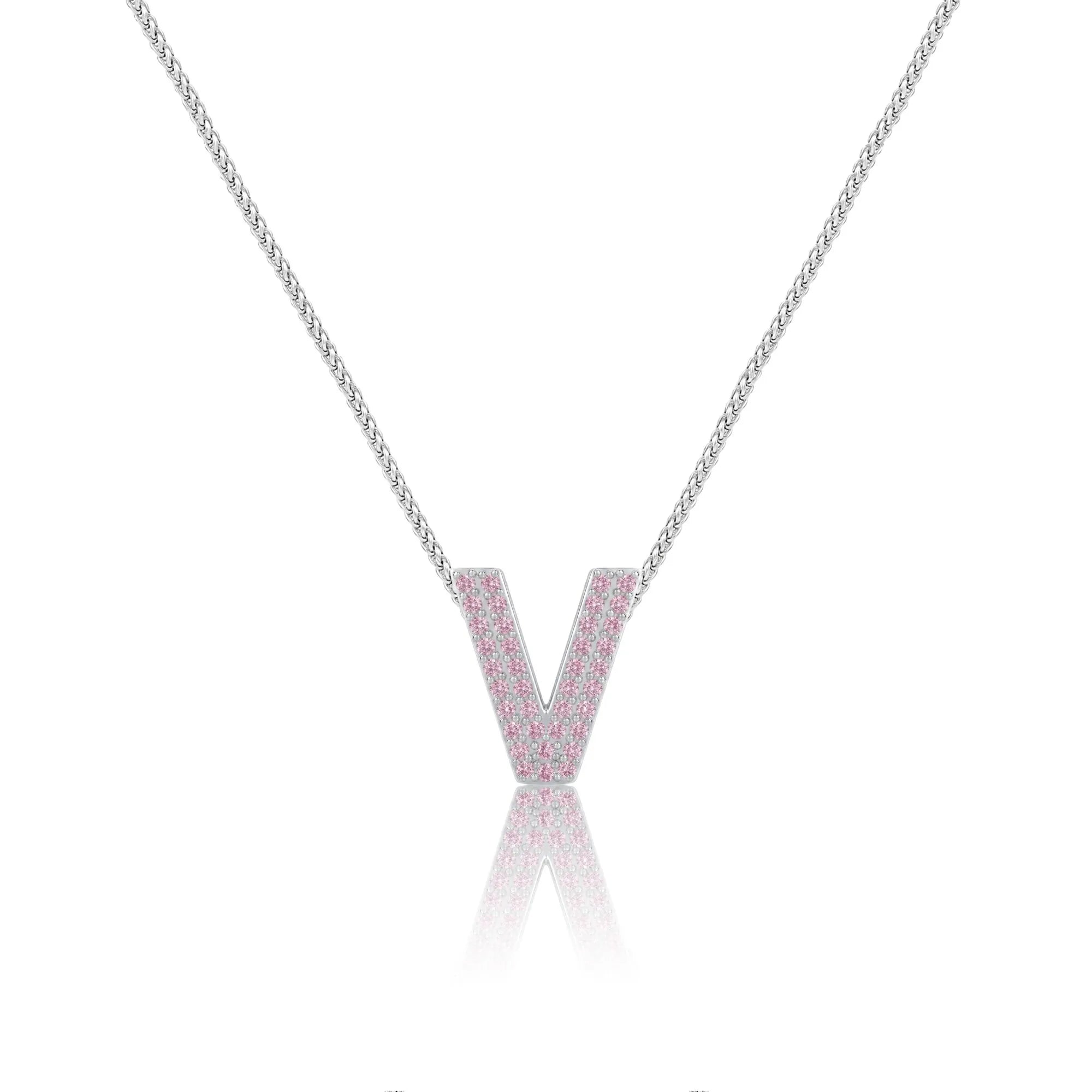 Pink Letter V Charm