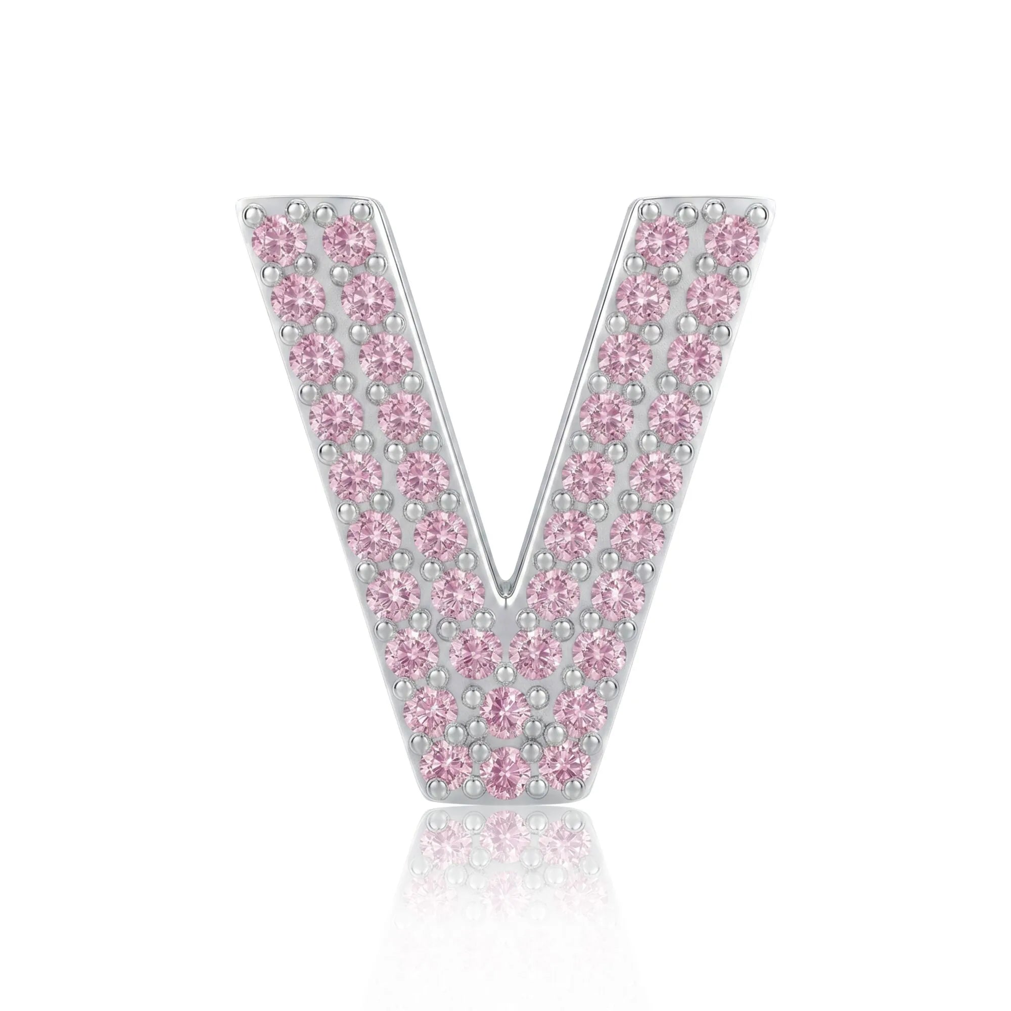 Pink Letter V Charm