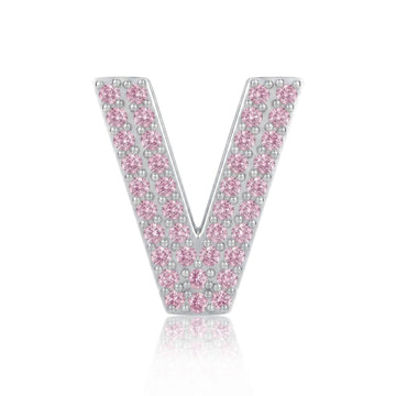 Pink Letter V Charm