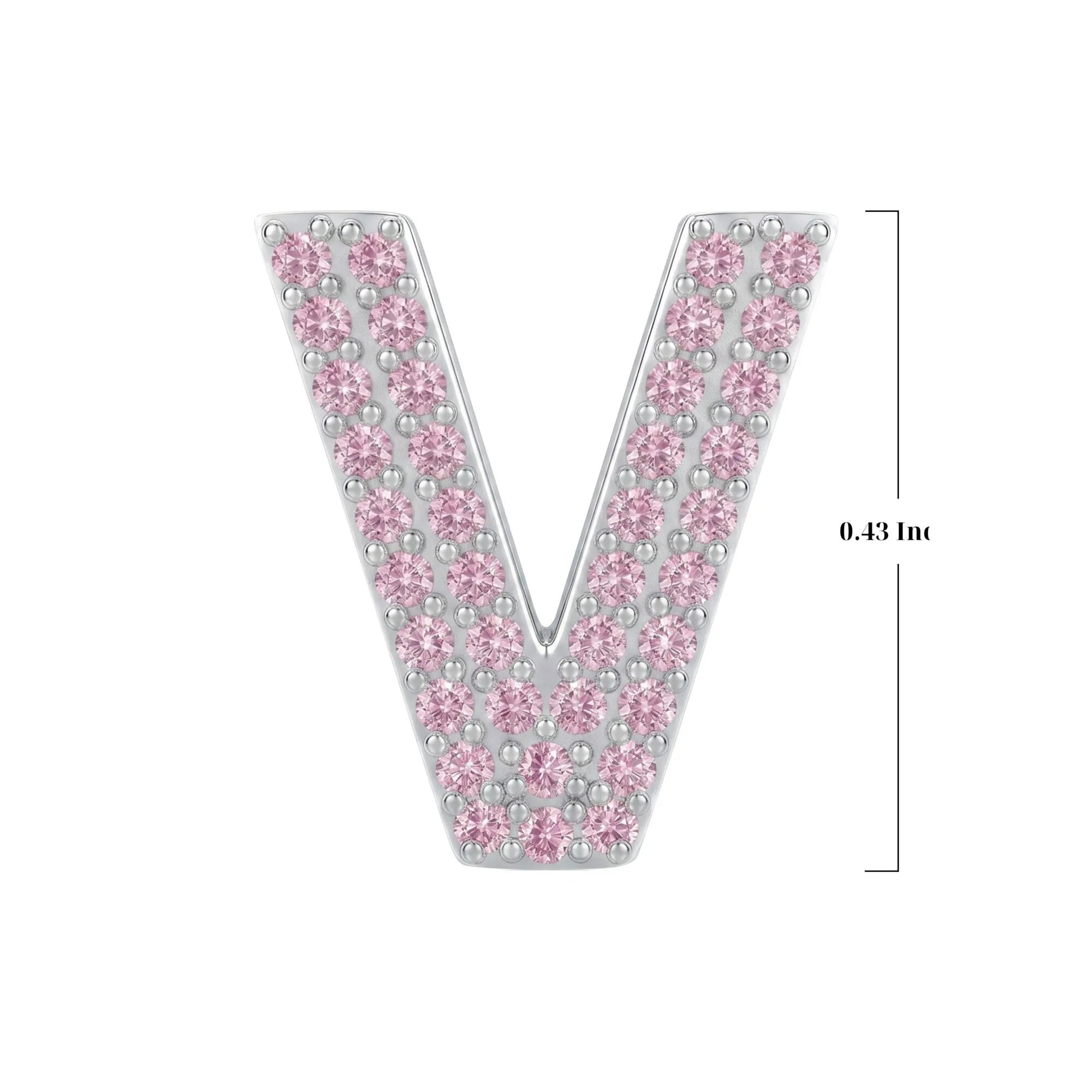 Pink Letter V Charm