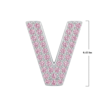 Pink Letter V Charm