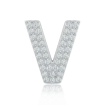Silver Letter V Charm