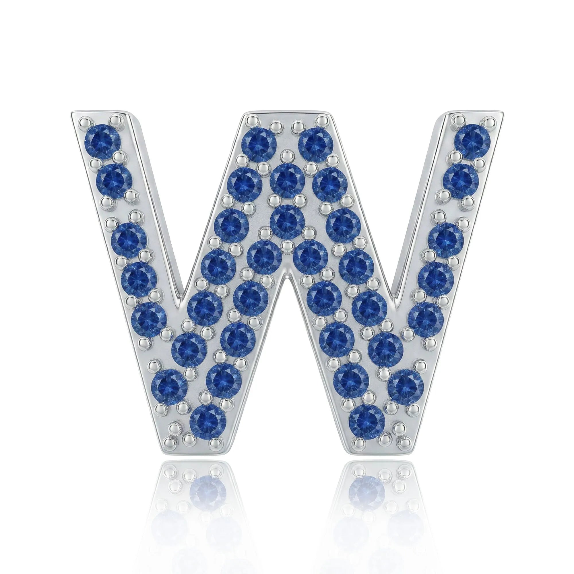 Blue Letter W Charm