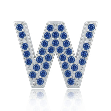 Blue Letter W Charm