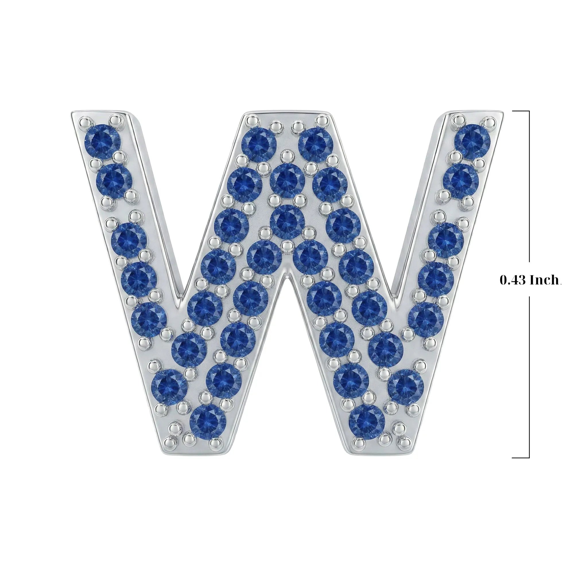 Blue Letter W Charm