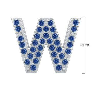 Blue Letter W Charm