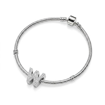 Silver Letter W Charm