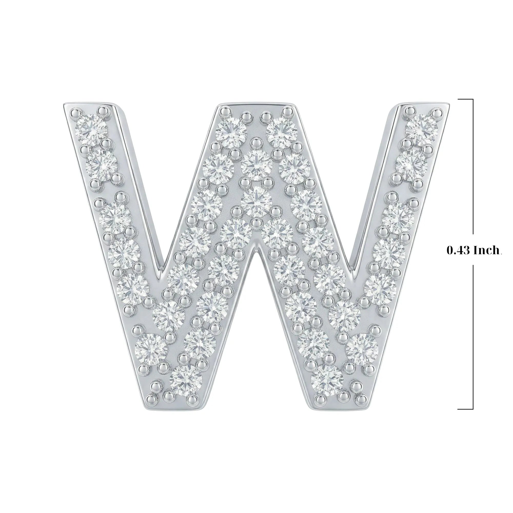 Silver Letter W Charm