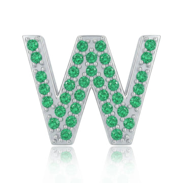 Green Letter W Charm