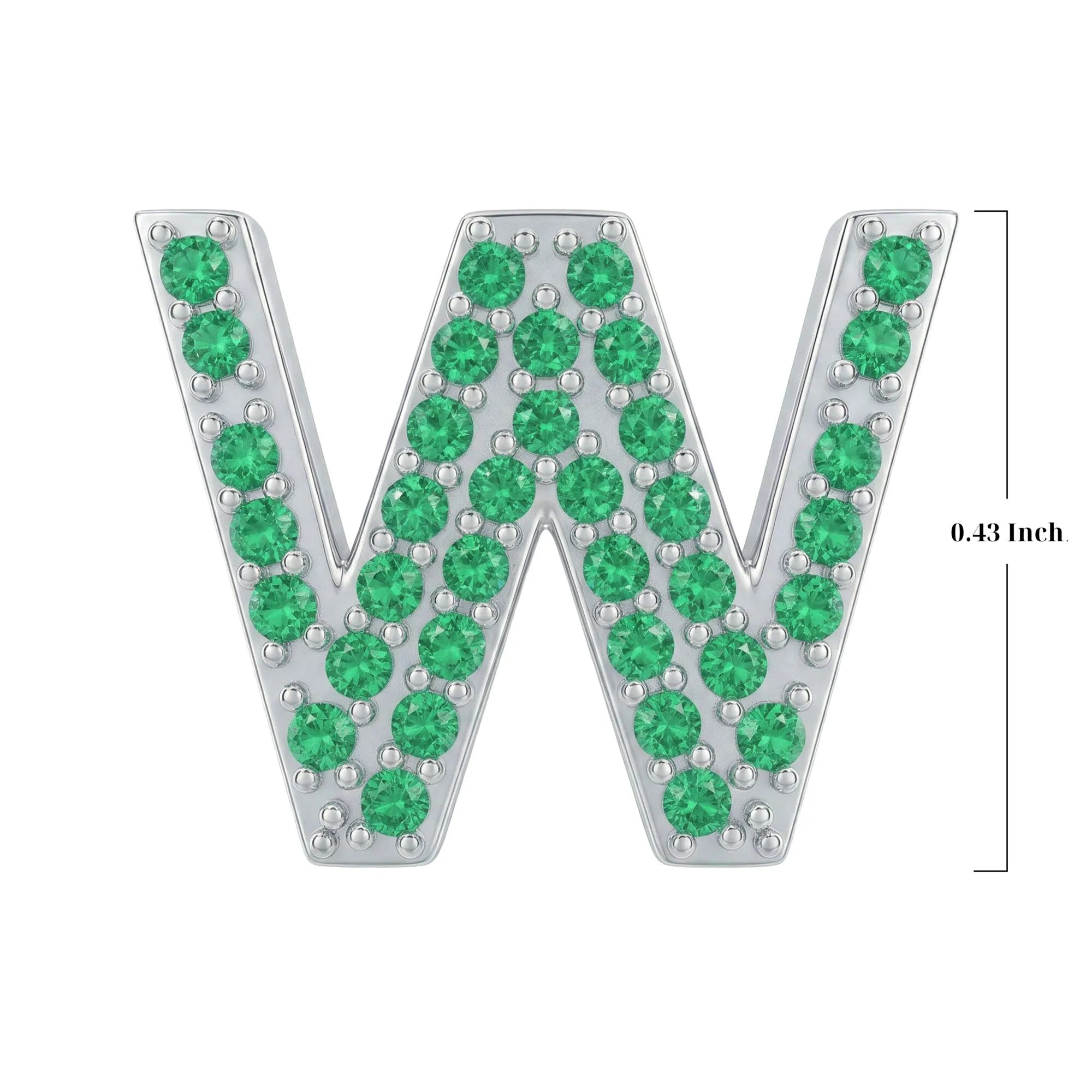 Green Letter W Charm
