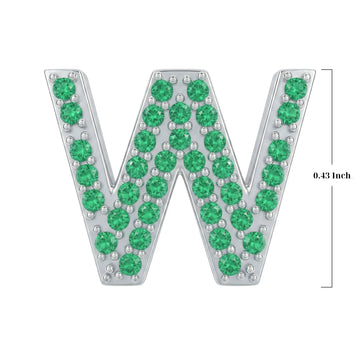 Green Letter W Charm
