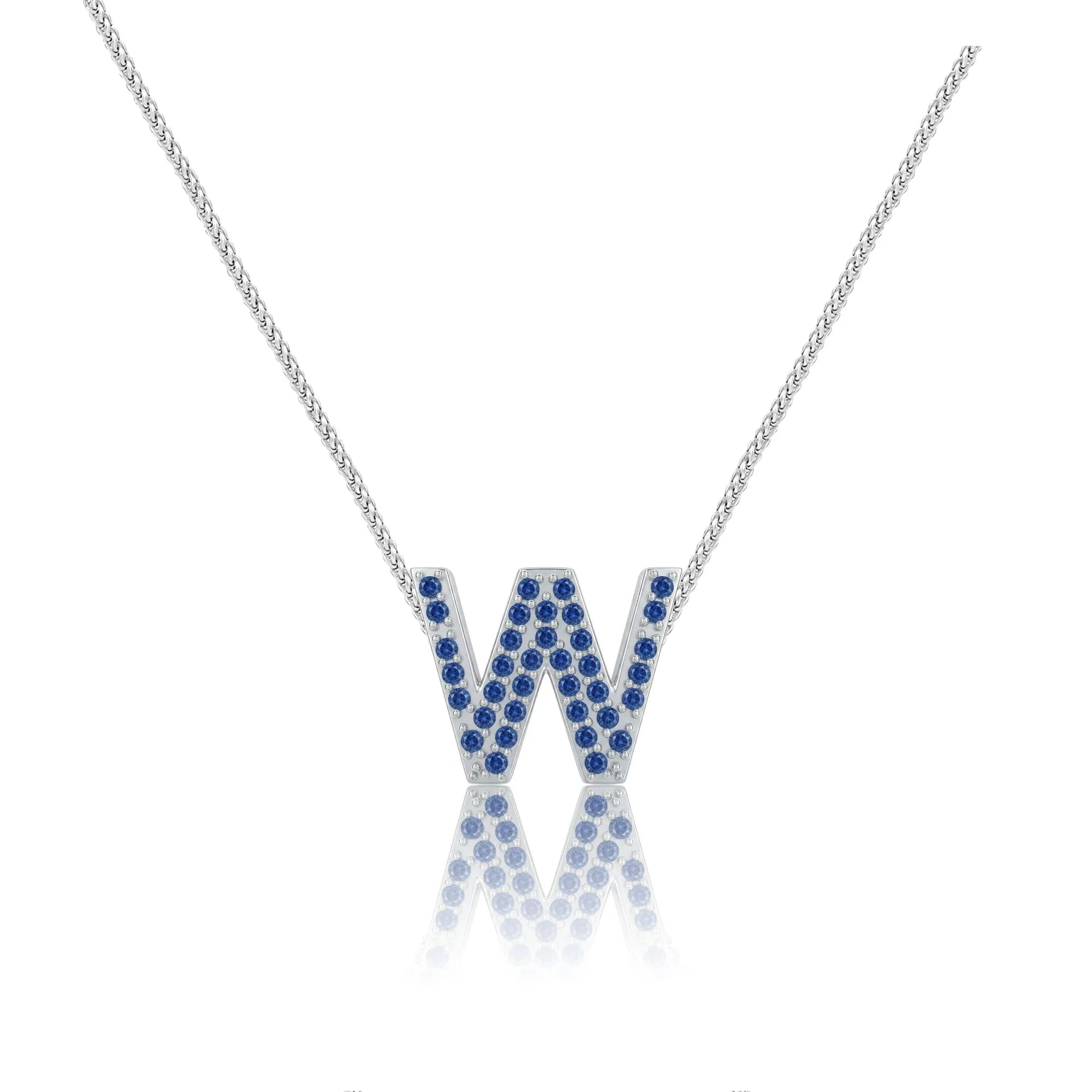 Blue Letter W Charm